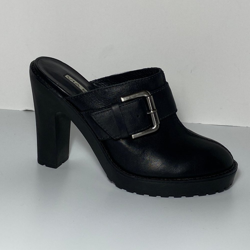 Via Spiga Leather Lug platform Buckle Mule